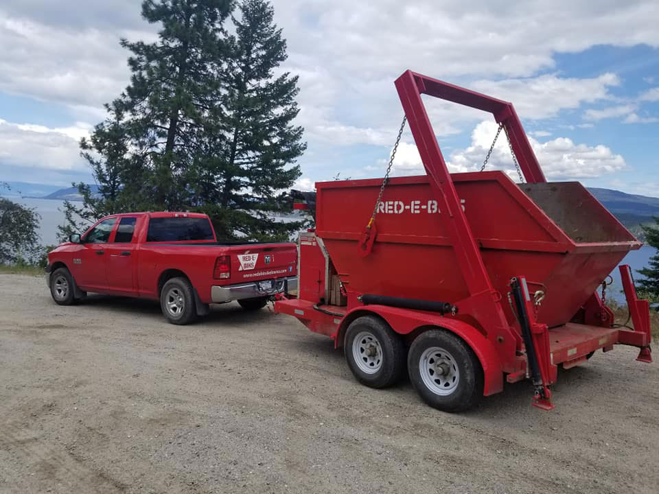 a Red-E-Bin attached to a trailer