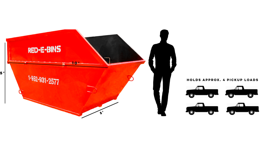 10 yard bin size diagram