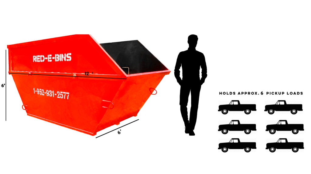 15 yard bin size diagram